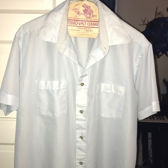 jcpenney Other - VINTAGE🦛JCPenny sky blue poly blend short sleeve